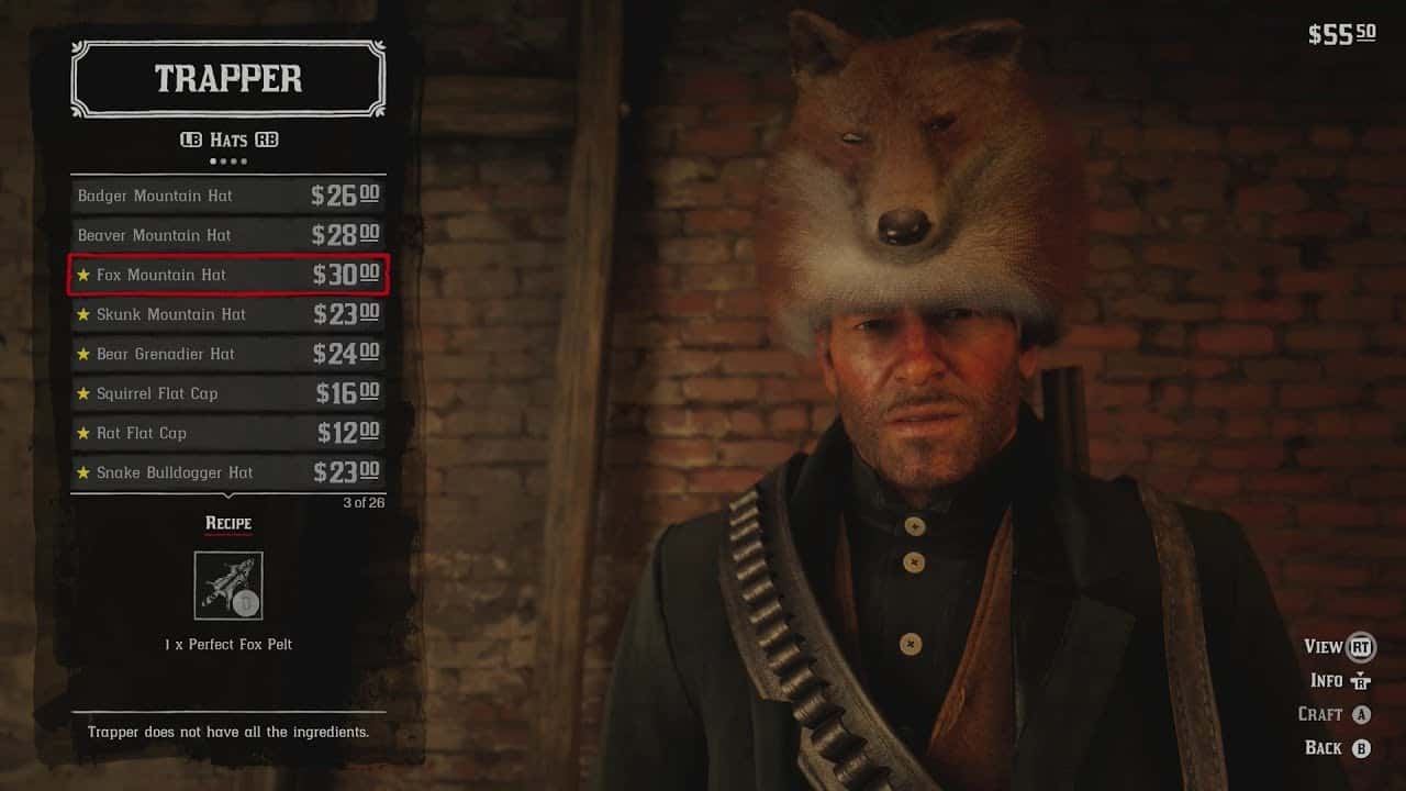 Red Dead Redemption 2 Trapper Crafting, Materials Guide