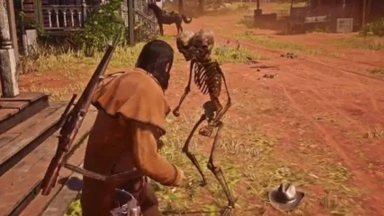 Two Headed Skeletons Accosting Red Dead Online Players