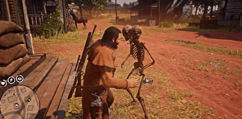 Two Headed Skeletons Accosting Red Dead Online Players